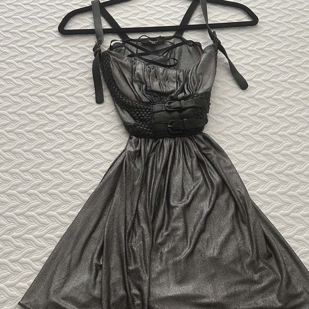 Sky Shimmering Gray Mini Dress